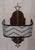 Vintage Wall Lamp with Mahogany Back Panel, Brass Frame and Fabric Shade, 1980s For Sale - Image 4 of 8
