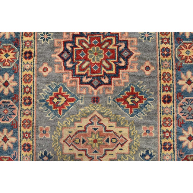 Kazak Runner 2’9” X 9’9” Gray Wool Tribal Hand-Knotted Oriental Rug For Sale - Image 9 of 13