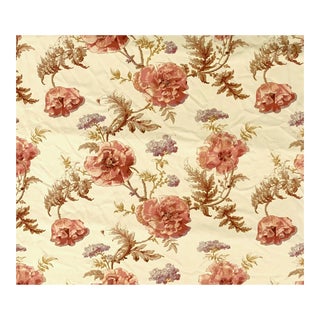 Vintage Portfolio Textiles Pink Peony Velveteen Fabric- 7.75 Yards For Sale