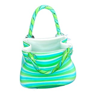 Vintage Murano Style Art Glass Vase For Sale