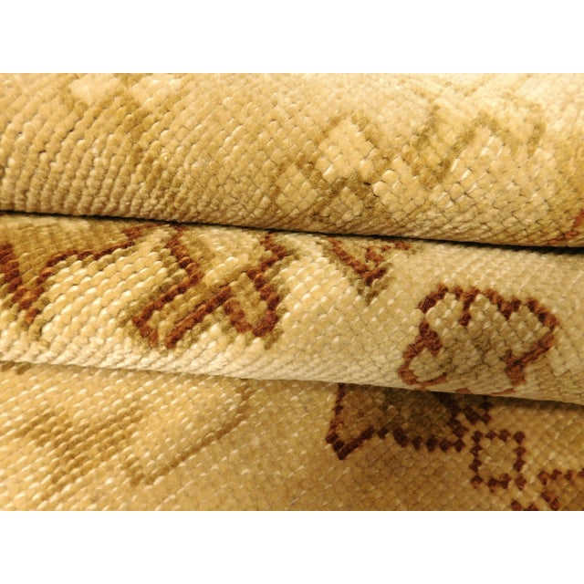 Tan Hand-Knotted Indian Rug of Oushak Design- 8'1"x 9'11" For Sale - Image 8 of 10