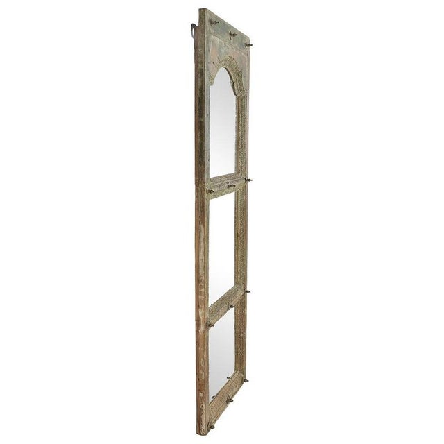 Large Antique Mirror in Patinated Solid Wood For Sale - Image 3 of 9