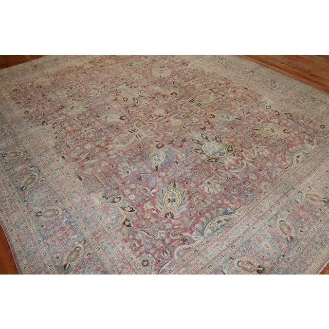Raspberry Persian Distressed Rug no. j2632 For Sale - Image 9 of 10