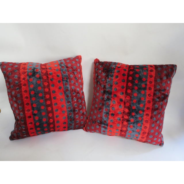 Contemporary Silk Velvet Decorative Pillows A Pair Chairish
