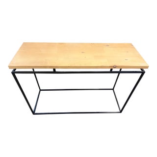 Modern Industrial Solid Wood & Black Metal Console Table/Entryway/Sofa Table For Sale