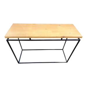 Modern Industrial Solid Wood & Black Metal Console Table/Entryway/Sofa Table