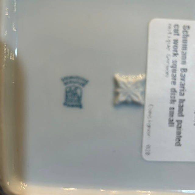 Traditional Early 20th Century Beautiful Small Square Schumann Bavaria Dish Handpainted With Gold Trim For Sale - Image 3 of 4