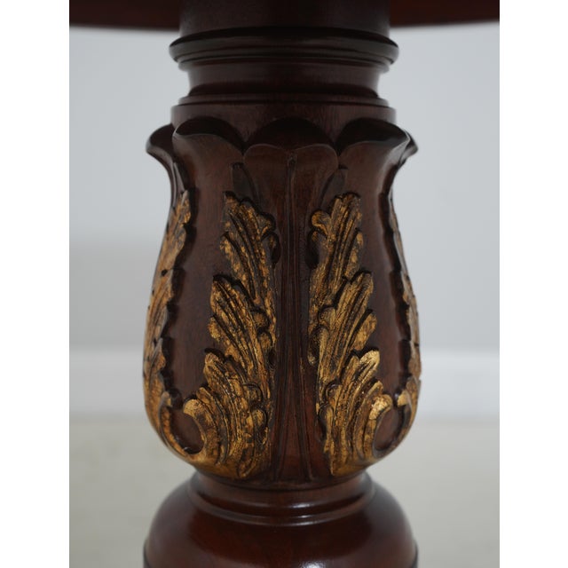 Italian Burl Walnut Round Neoclassical Center Table For Sale - Image 4 of 13