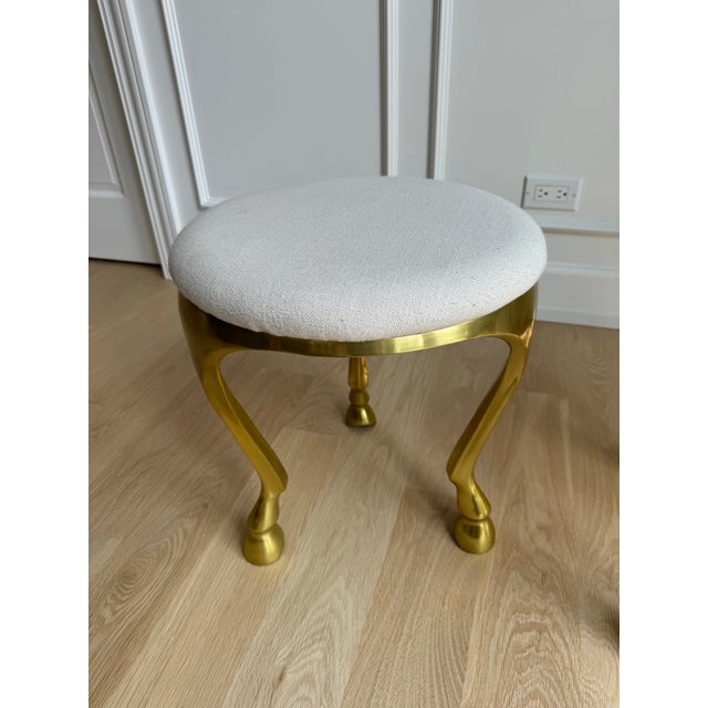 Metal Pair of Vintage Gallop Sculptural Brass Stools / Ottomans by Ayush Kasliwal for Cb2– Cast Aluminum Equine Form, Archived Design For Sale - Image 7 of 11