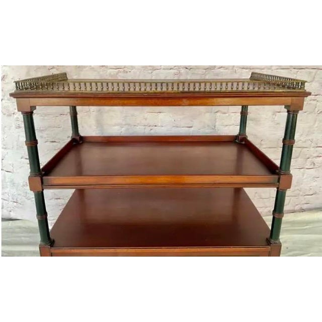Beacon Hill Mahogany Etagere Side Table With Brass Gallery For Sale - Image 9 of 13