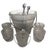 Mid 20th Century Glass Faux Oak Wood Pale Ice Bucket - A Set of 7 For Sale - Image 9 of 9
