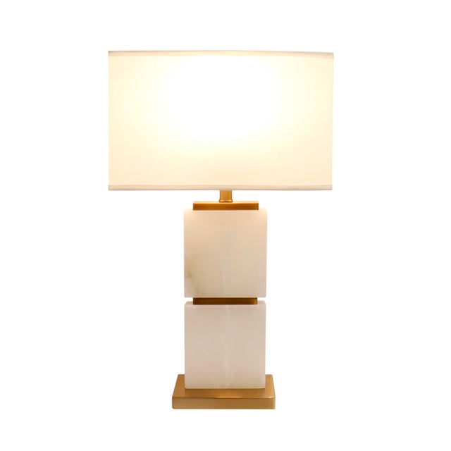 Pasargad Home Imperial Marble & Metal Table Lamp For Sale - Image 4 of 8