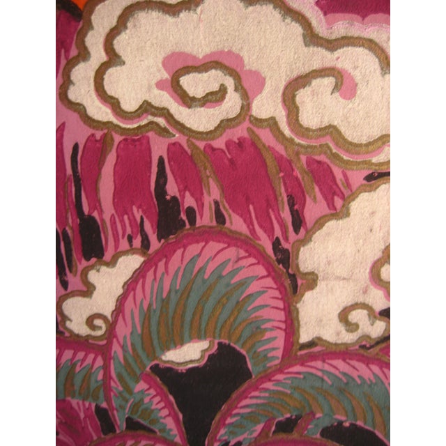 Hand Painted French Japonism Style Wall Paper 66 Feet For Sale - Image 10 of 13