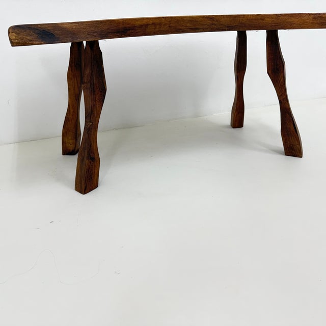 Brutalist Wooden Side Table, 1970s For Sale - Image 12 of 18