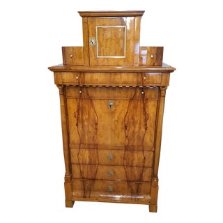Biedermeier Secretaire in Apple Wood, 1820 For Sale