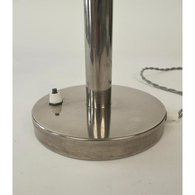 Green Bauhaus Desk Lamp in Chrome, Czechoslovakia, 1930s For Sale - Image 8 of 16