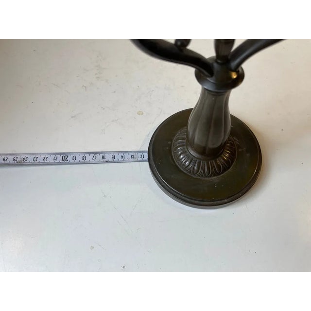 Metal Art Deco Candelabra in Disko Metal by Just Andersen, 1930s For Sale - Image 7 of 8