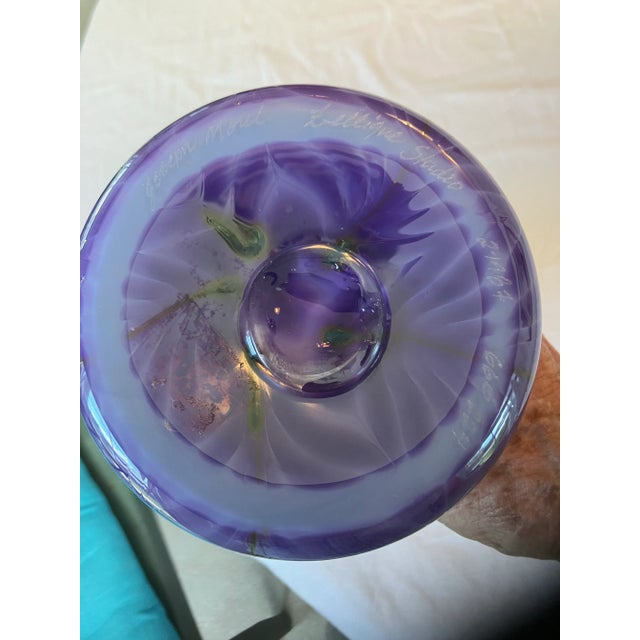 1980s Zellique Studios Signed Tall Vase For Sale - Image 9 of 12