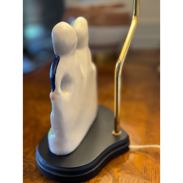 Late 19th Century Antique Staffordshire Flatback "Tennis and Cricket" Table Lamp For Sale - Image 5 of 5