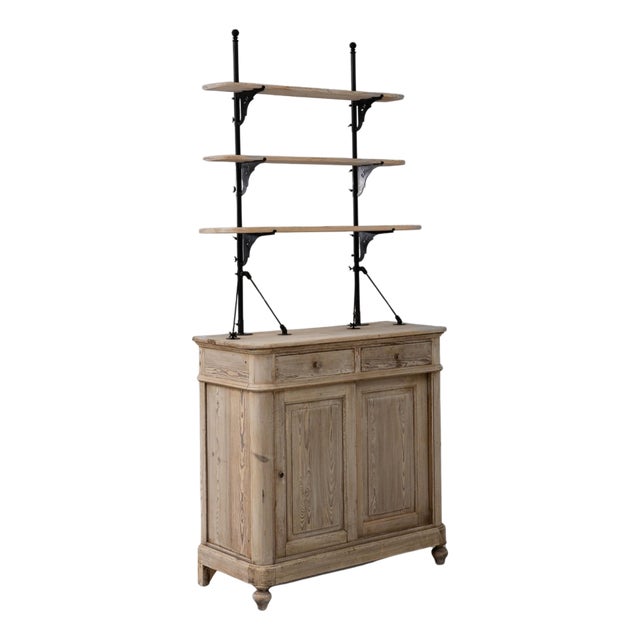 19th Century French Pine Display Cabinet For Sale