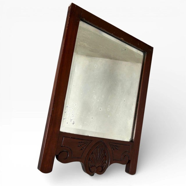 French Carved Mahogany Farmhouse Wall Mirror For Sale - Image 5 of 9