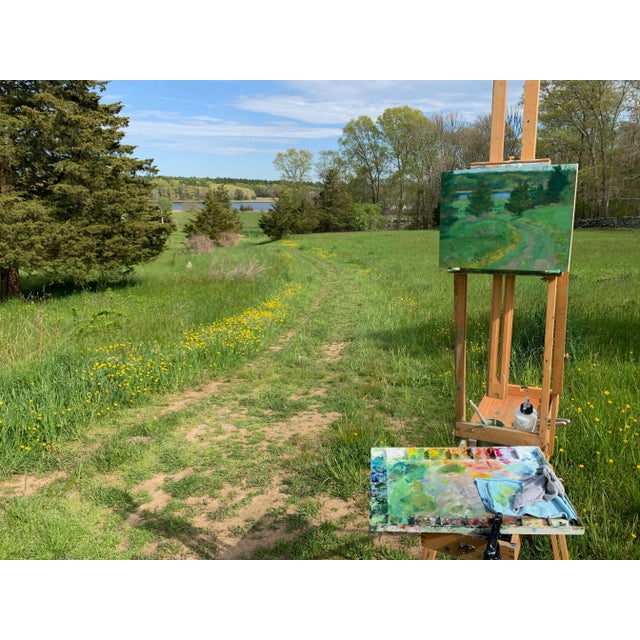 “Buttercup Lined Path" Contemporary Plein Air Acrylic Painting by Stephen Remick For Sale - Image 9 of 9