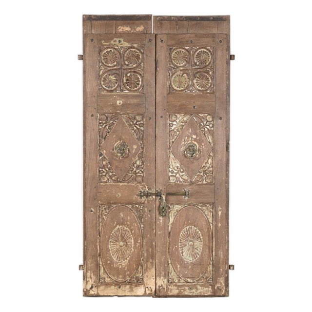 Antique Anglo-Indian Teakwood Door For Sale
