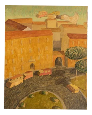 Alberto Gallerati, Maybe a Car was Missing, Oil on Canvas, 1970s