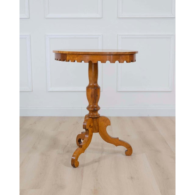 Wood 19th Century Swedish Oval Flame Birch Side Table, Circa 1890 For Sale - Image 7 of 9