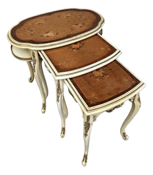 Antique French Florentine Nesting Tables - Set of 3