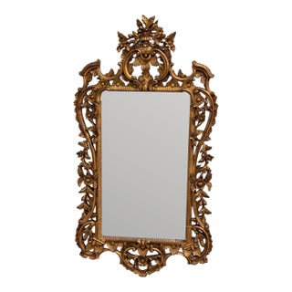 English Chippendale Carved Giltwood Mirror, Mid 20th Century For Sale