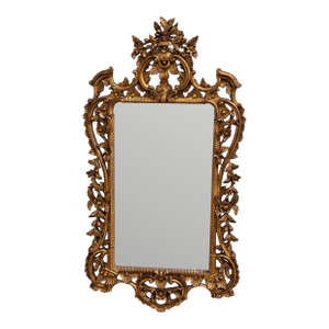 English Chippendale Carved Giltwood Mirror, Mid 20th Century