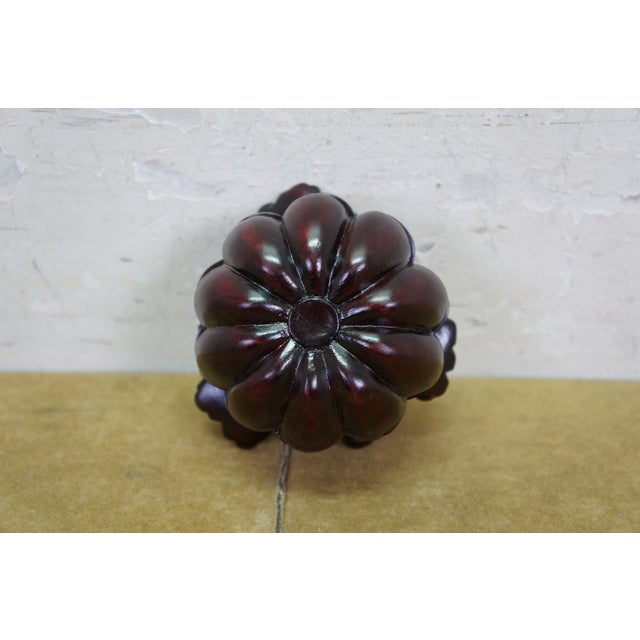 Mid 20th Century Mid 20th Century Chinese Agarwood Carved Covered Pumpkin Trinket Vanity Ring Box Dish For Sale - Image 5 of 9
