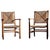 Rustic Oak Lounge Chairs with Hand-Woven Rush Seats, France, 1940s, Set of 2 For Sale - Image 15 of 15