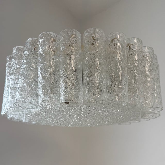 Vintage German Ice Glass Ceiling Lamp from Doria Leuchten, Germany, 1970s For Sale - Image 17 of 18