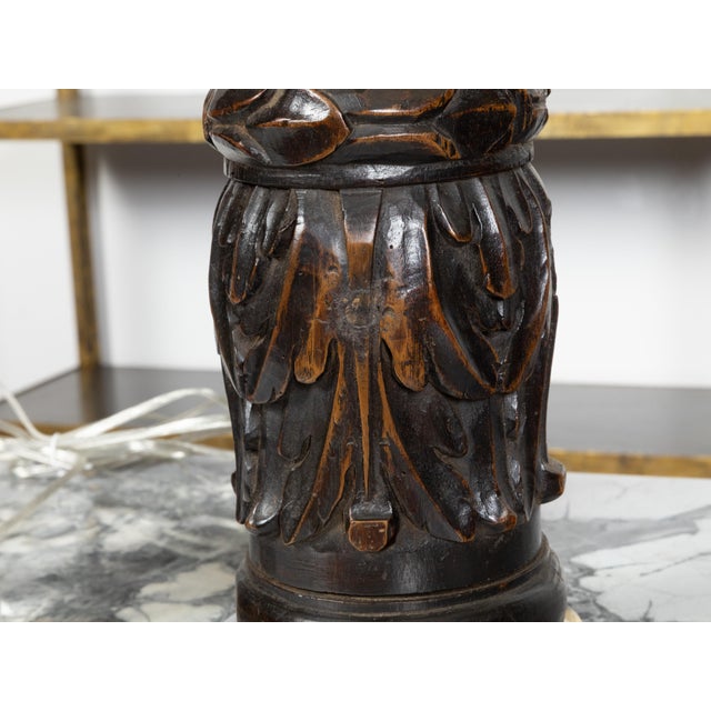 Brown 19th Century Italian Carved Walnut Solomonic Columns - a Pair For Sale - Image 8 of 9