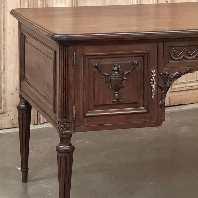 Antique French Louis XVI Mahogany Desk by Hirler of Alsace For Sale In Dallas - Image 6 of 18
