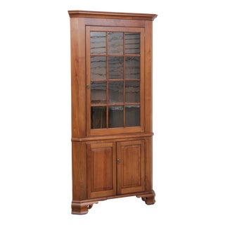 Bench Made Chippendale Style Walnut Corner Cabinet For Sale