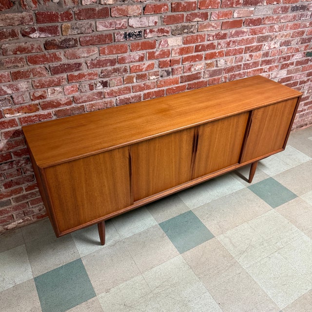Wood Danish Modern Teak Credenza by Axel Christiansen for Aco Møbler c.1960s, Attributed For Sale - Image 7 of 11