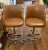 1970s 1970s Vintage Chrome and Cognac Vinyl Swivel Bar Stools - A Pair For Sale - Image 5 of 7