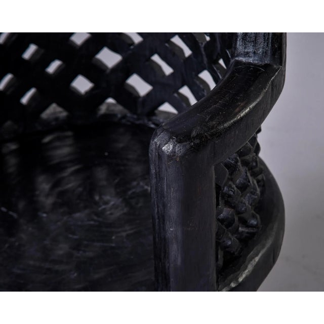 Black Carved African Bamileke Throne Chair For Sale - Image 8 of 12