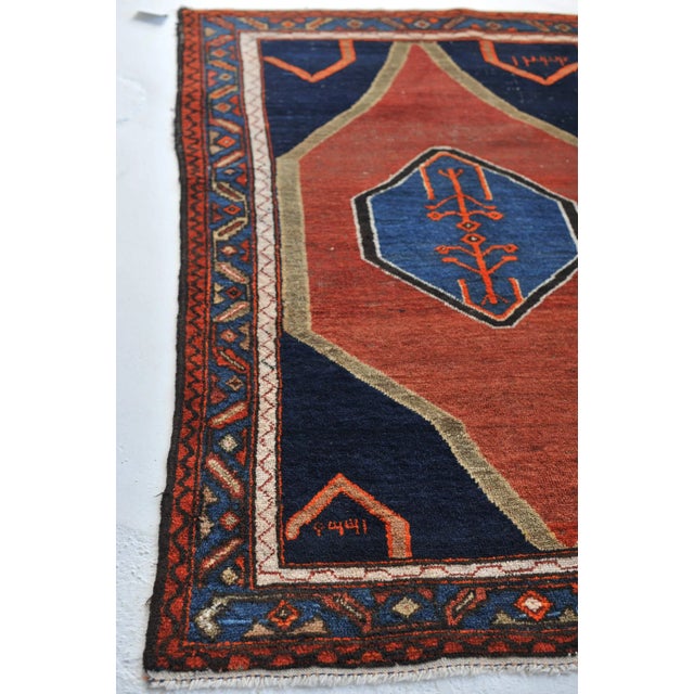 Orange 1950s Minimalist Tribal Rug - 4.4 X 6.6 For Sale - Image 8 of 11