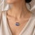 Contemporary Late 20th Century 14K White Gold Sapphire Ruby Topaz American Flag Pendant Necklace For Sale - Image 3 of 3