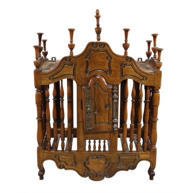 Antique French Provincial Panetiere Bread Cage Cabinet