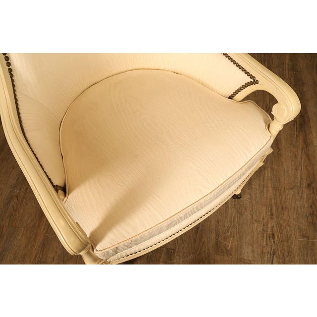 Cream Henredon French Directoire Style Painted Armchair For Sale - Image 8 of 18
