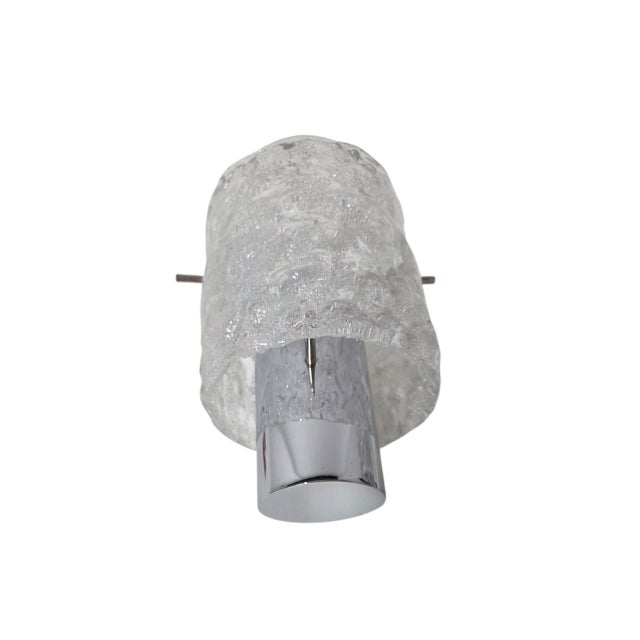 Mid-Century Modern Mid-Century Modern Ice Glass Wall Light in Chrome by Egon Hillebrand for Hillebrand Lighting, 1960s, Set of 2 For Sale - Image 3 of 10