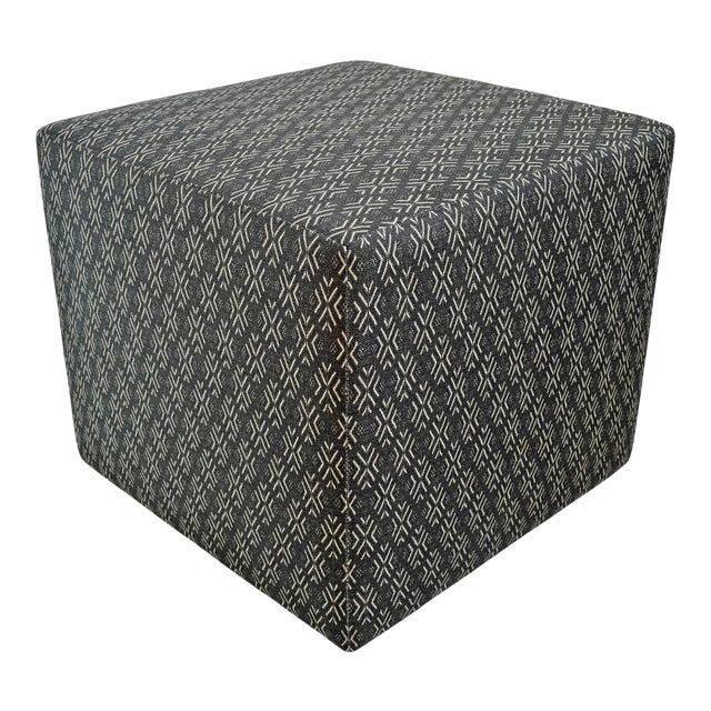 Mali Print Upholstered Cube Stool Chairish