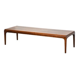 1960s Refinished Walnut Coffee Table by Lane For Sale
