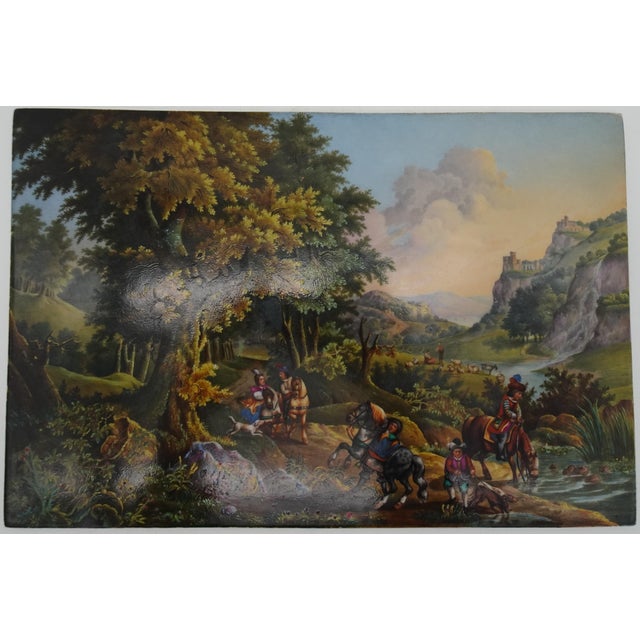 Early 19th Century Andre Alfred, Animated Landscape, 1834, Painting on Paris Porcelain For Sale - Image 5 of 18