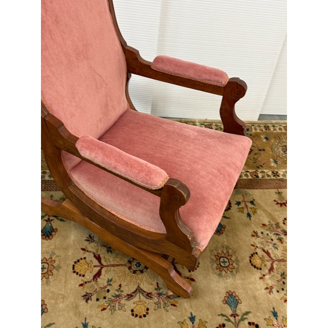Wood Victorian Platform Rocking Chairs, Vintage For Sale - Image 7 of 12